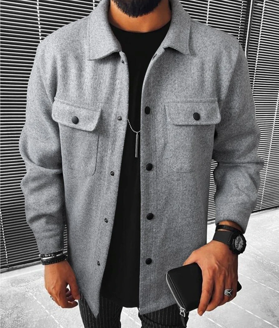 Herren Overshirt Knöpfe Finn