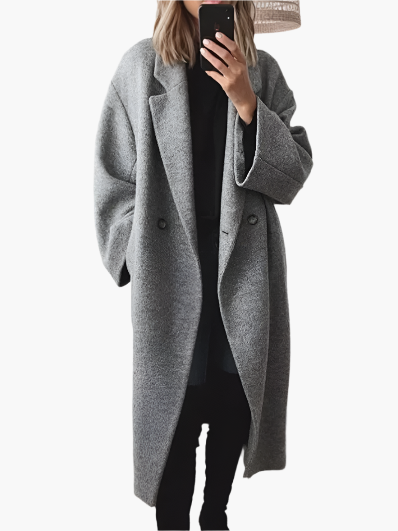 Damen Oversize Wintermantel Klassischer Blazer-Stil - Norvielle