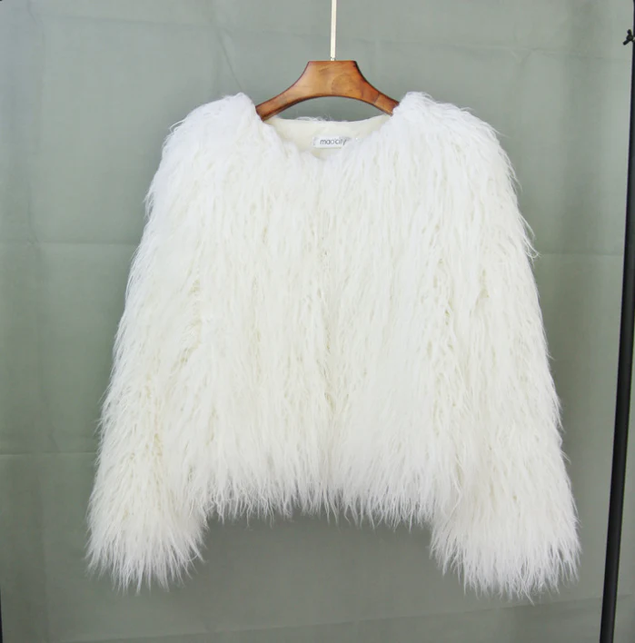 Damen Flauschige Winterjacke Weich