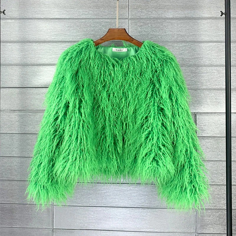 Damen Flauschige Winterjacke Weich