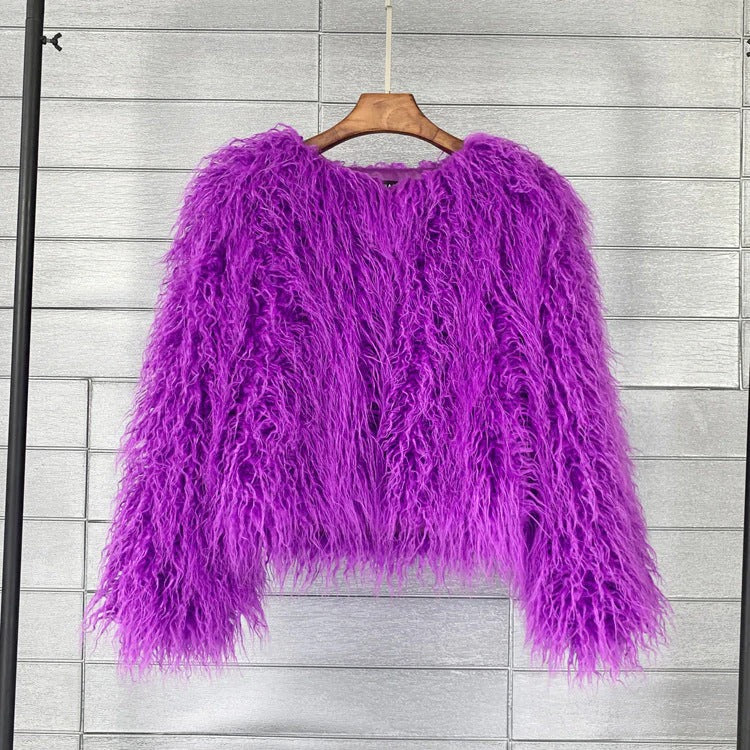 Damen Flauschige Winterjacke Weich