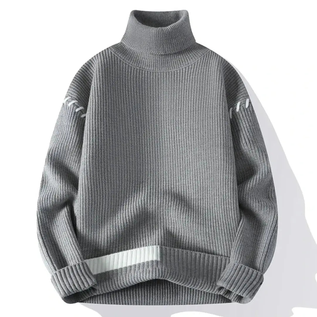 Übergroßer Strickpullover Patchwork-Design Winter