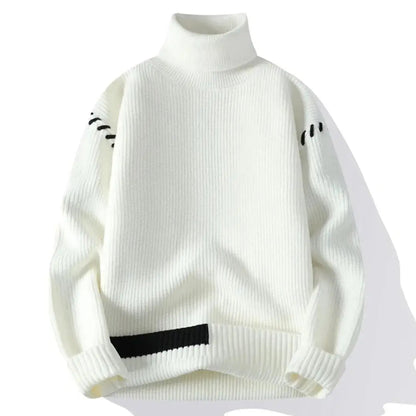 Übergroßer Strickpullover Patchwork-Design Winter