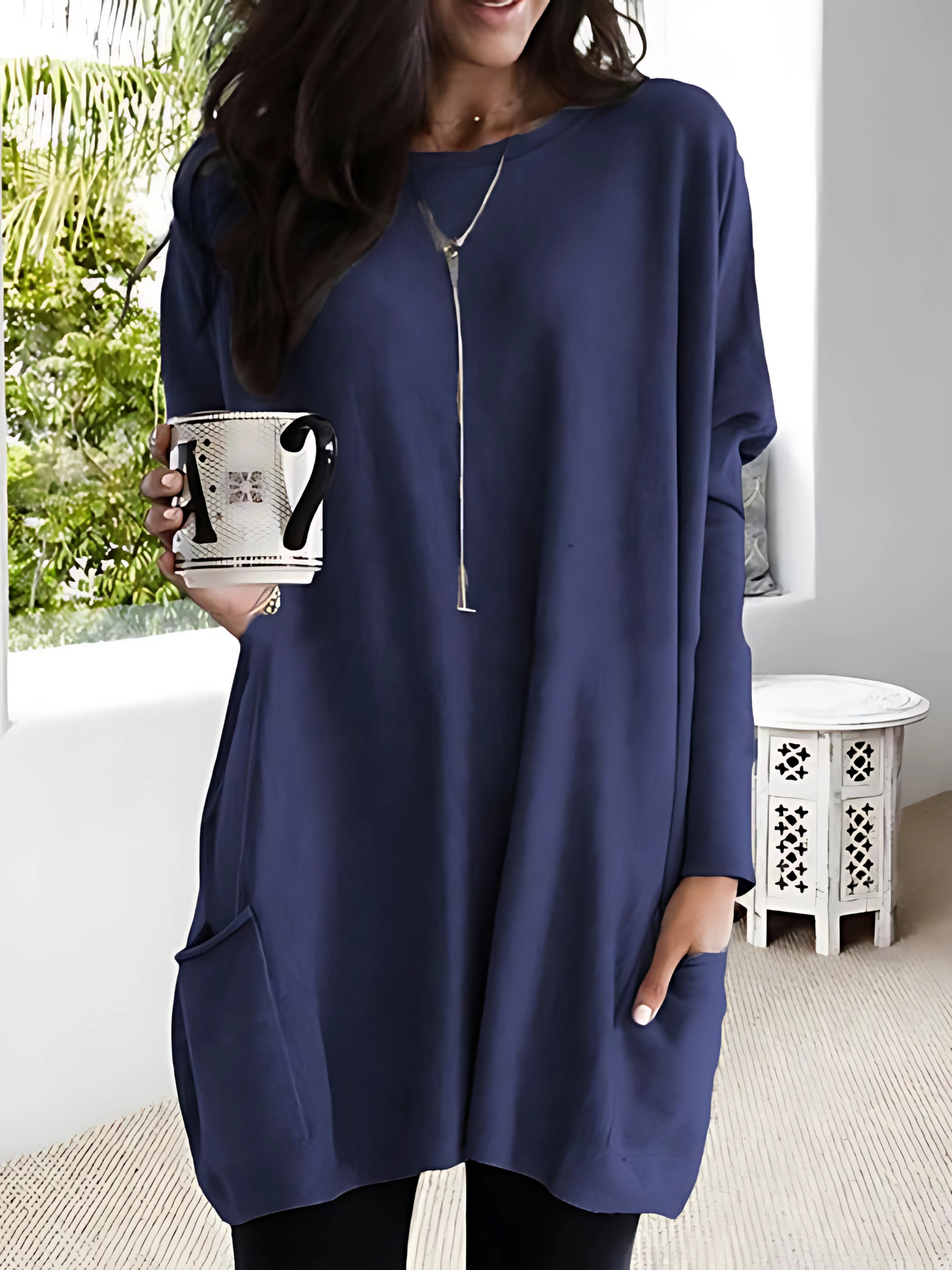 Damen Oversized Pullover Mit Taschen