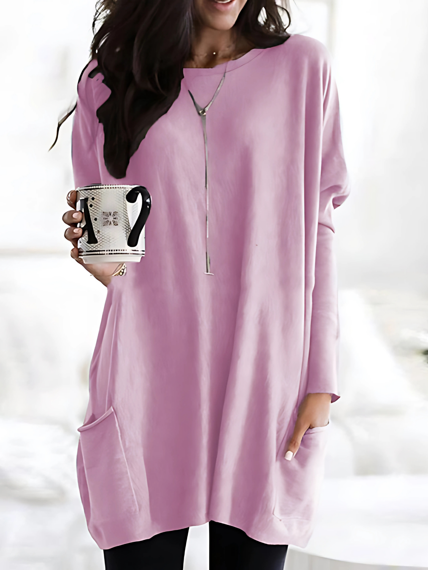 Damen Oversized Pullover Mit Taschen