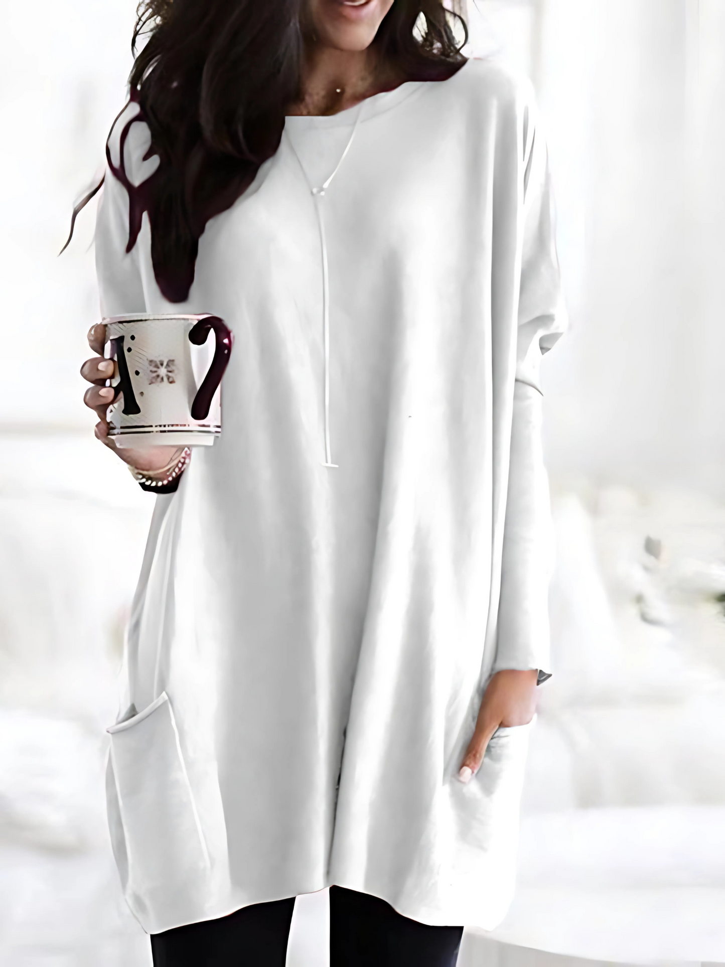 Damen Oversized Pullover Mit Taschen