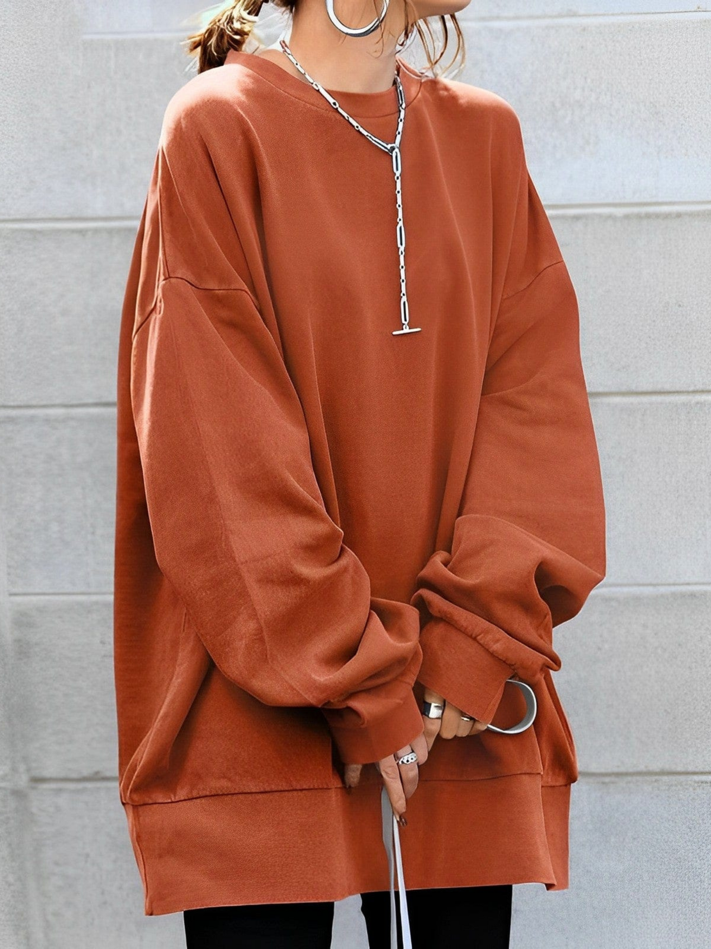 Damen Oversized Pullover Lockere Passform