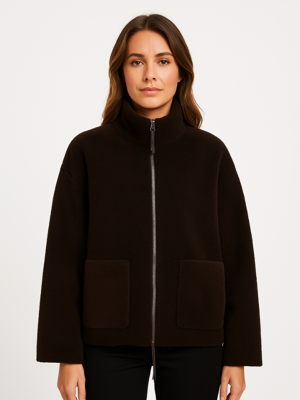 Damen Übergröße Sherpa Fleece Jacke Winter