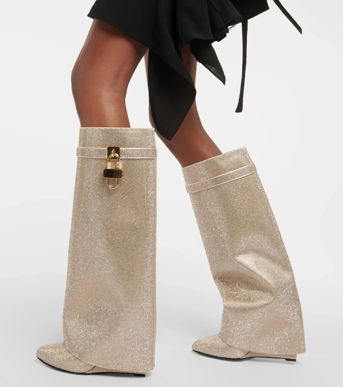 Noarè Damen Stiefel Glitzernd Kristall Optik Schwarz - Norvielle