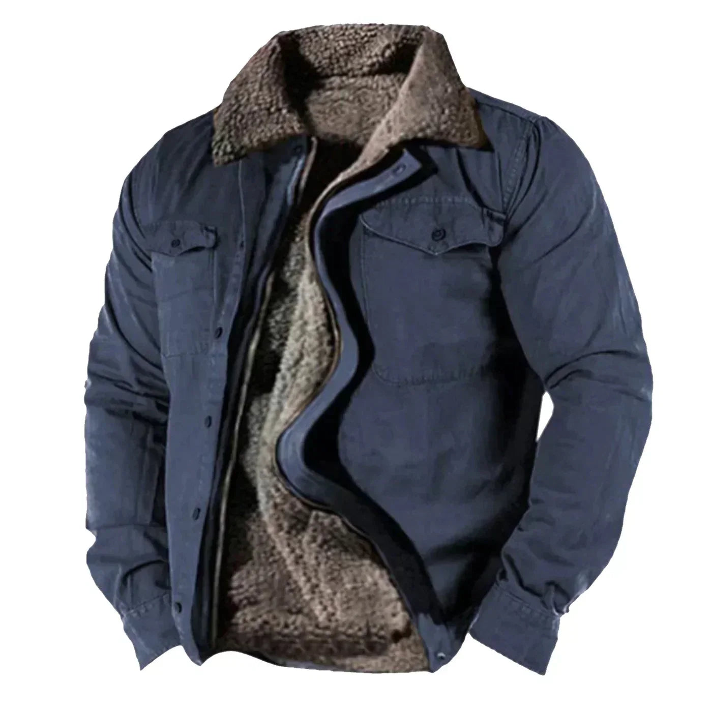 Herren Kurzjacke Fleece Warm Winterjacke
