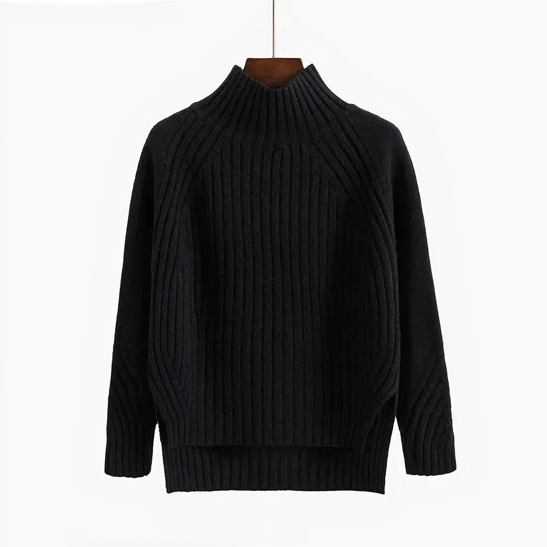 Damen Langstrick Rollkragenpullover Warm