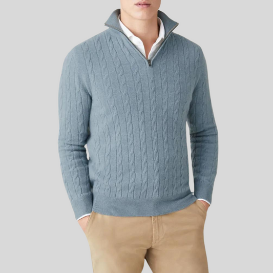 Norvielle Herren Pullover Reißverschluss Hochwertig - Norvielle