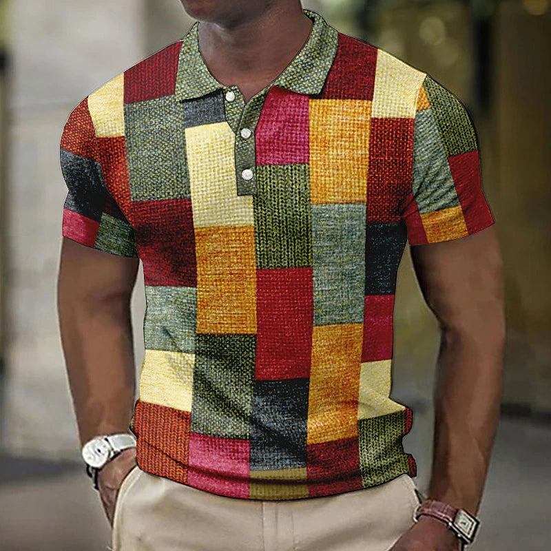 Stilvolles Poloshirt Bedruckt Mehrfarbig