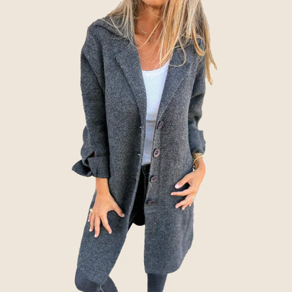 Damen Oversized-Mantel Lässig Revers - Norvielle