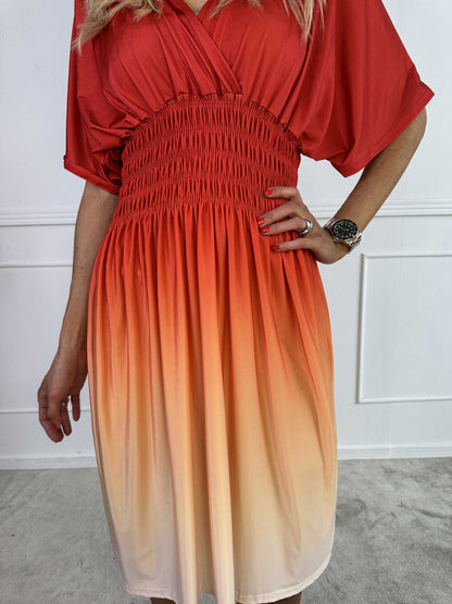 Damen Sommerkleid aus Leinen mit Blumenmuster Pastell