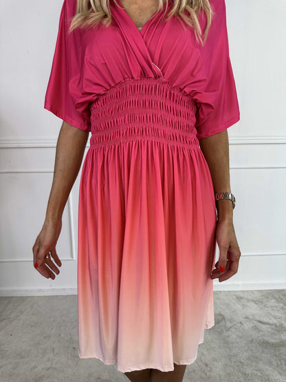 Damen Sommerkleid aus Leinen mit Blumenmuster Pastell