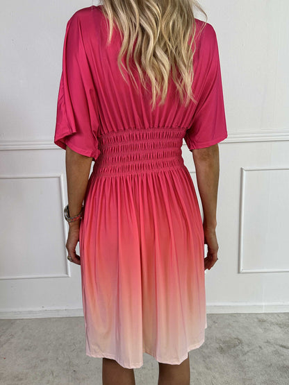 Damen Sommerkleid aus Leinen mit Blumenmuster Pastell