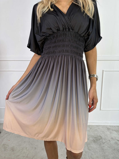 Damen Sommerkleid aus Leinen mit Blumenmuster Pastell