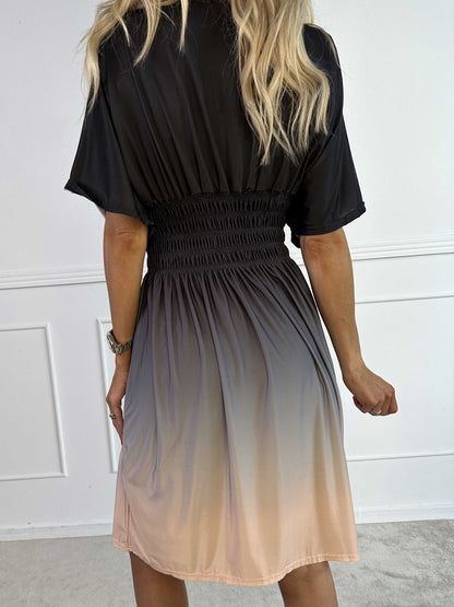 Damen Sommerkleid aus Leinen mit Blumenmuster Pastell