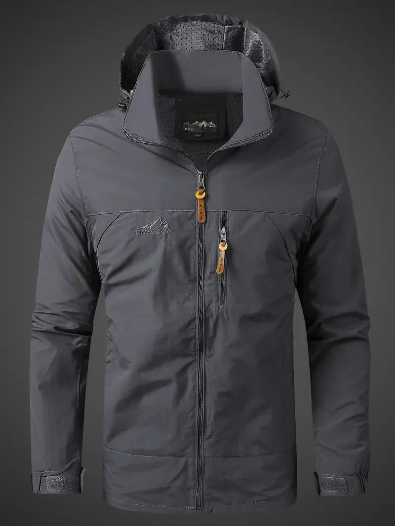 Parka Jacke | Kapuzenjacke | Wasserdicht | Windbreaker Jacke | Herrenjacke-Grau-M-Chaps Herrenmode