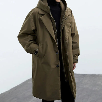 Herren Parka-Mantel Oversize Winddicht Mit Kapuze - Norvielle