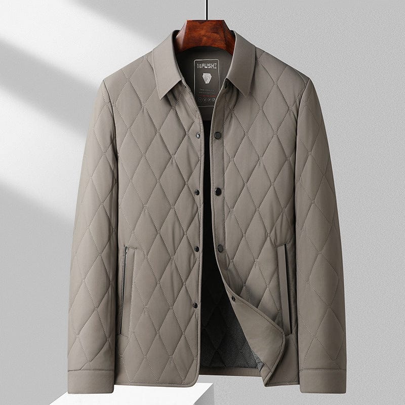 Herren Steppjacke Slim Fit Diamantmuster Leicht