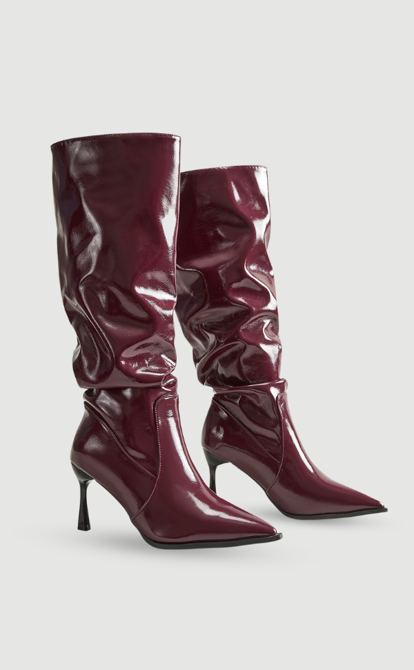 Damen Knie Stiefel Hoher Absatz
