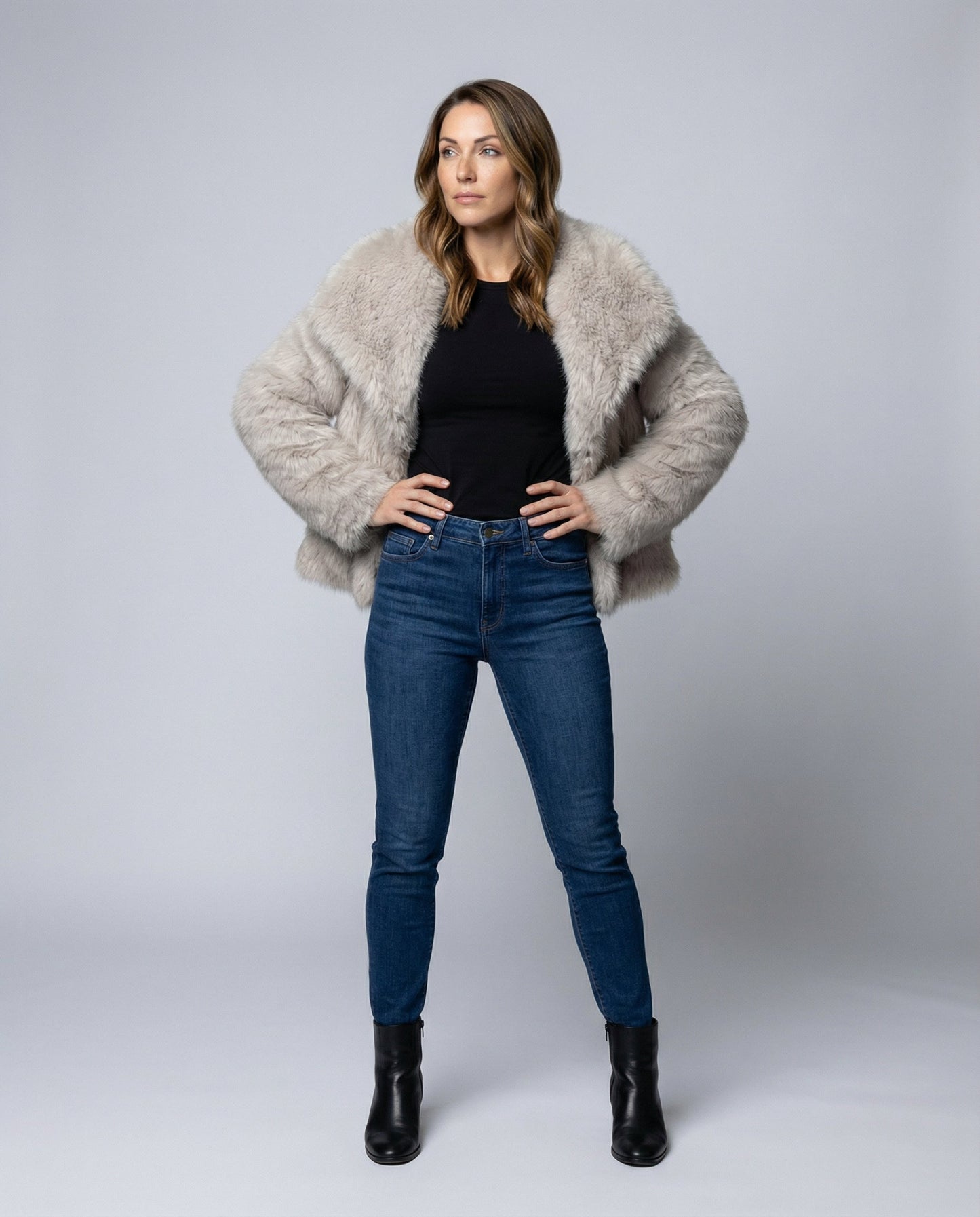 Damen Kunstpelzjacke Elegant