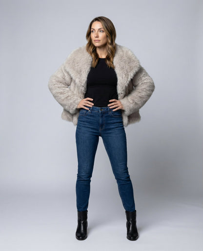 Damen Kunstpelzjacke Elegant