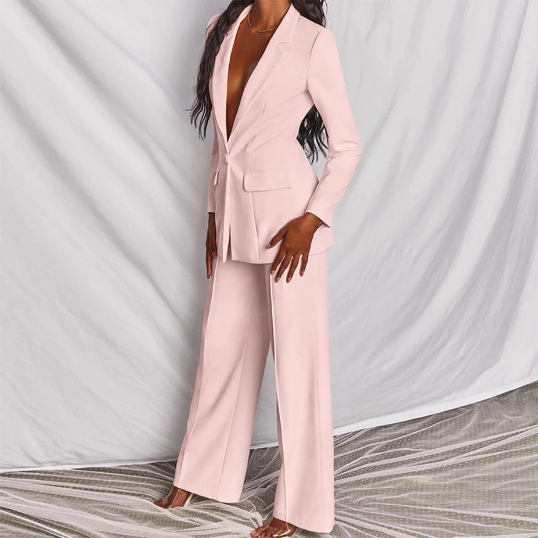 Damen Blazer-Hose-Set Elegantes Business-Anzug