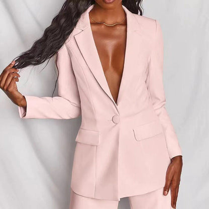 Damen Blazer-Hose-Set Elegantes Business-Anzug
