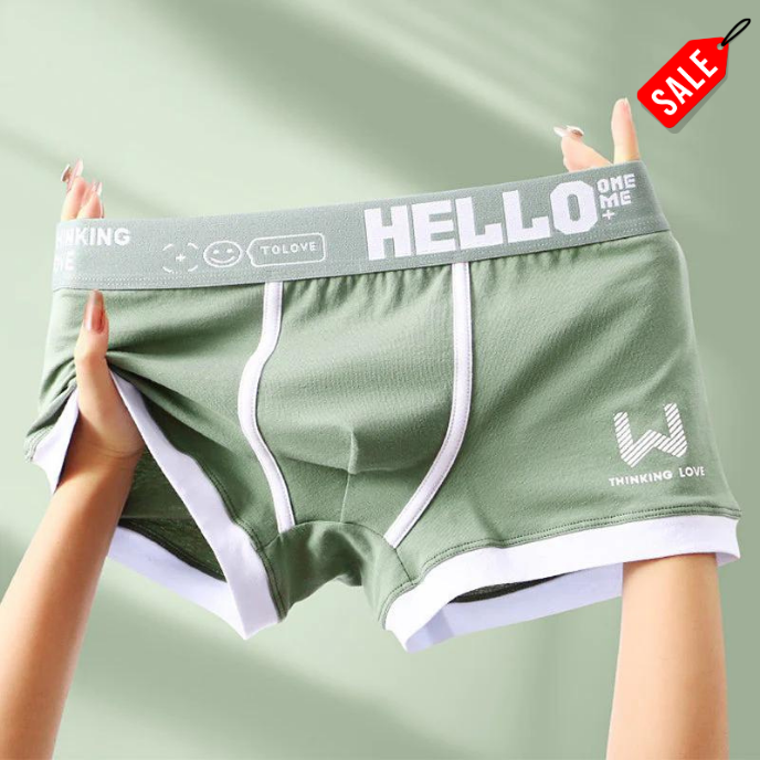 Herren Boxershorts Baumwolle Weich Beige
