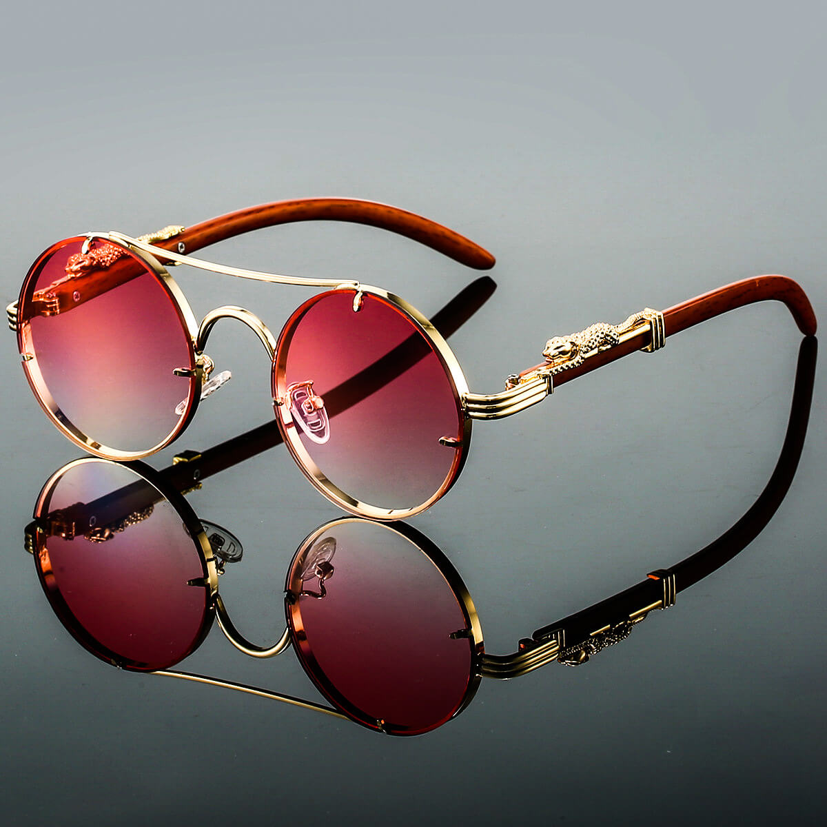 Herren Retro Runde Sonnenbrille Sommer