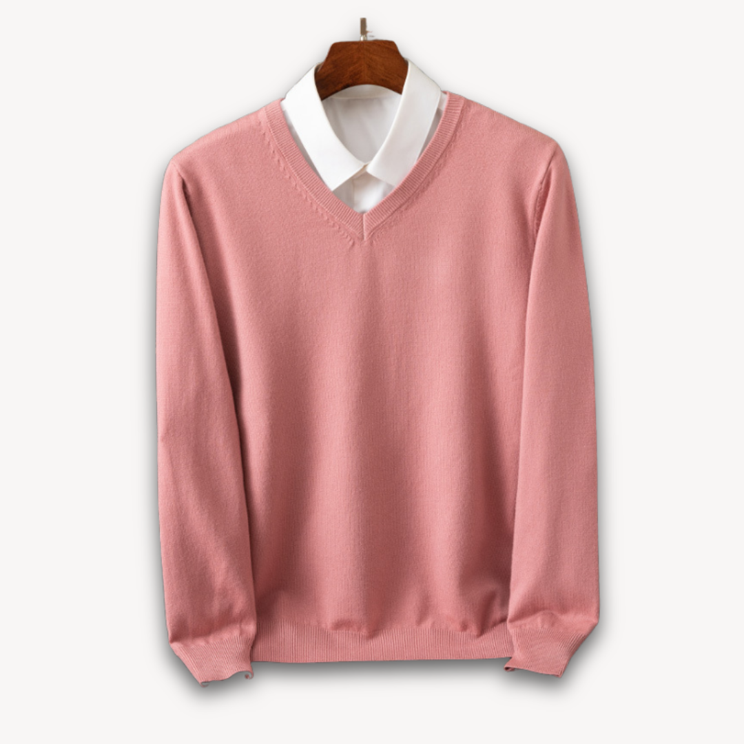 Herren Kaschmirpullover V-Ausschnitt Weich Elegant