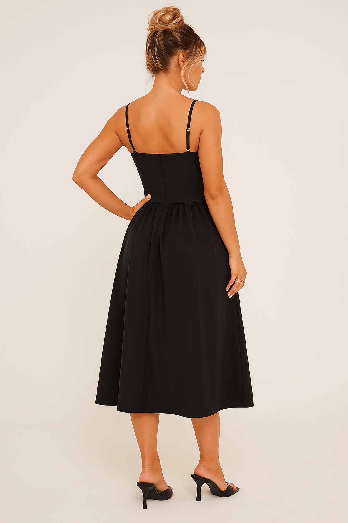 Damen Ärmelloses Midikleid Ausgestellter Schnitt