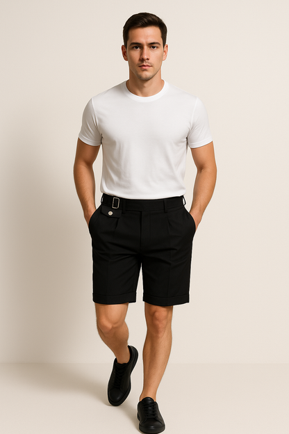 Herren Maßgeschneiderte Shorts mit Schnallen Seitenverschluss - Norvielle