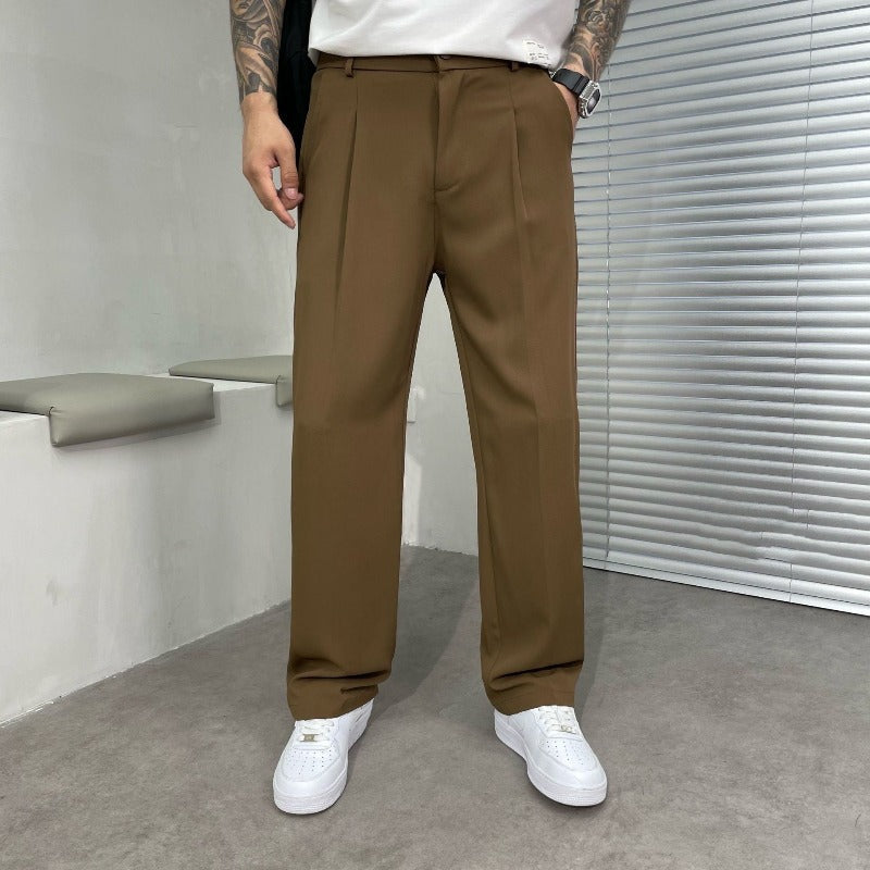Plisseehose – Business-Casual-Hose für Männer mit geradem Bein-Chaps Herrenmode
