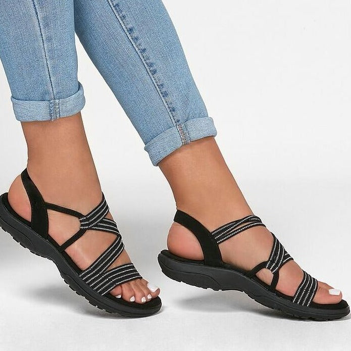 Damen Orthopädische Sandalen Stilvoll Leder Braun - Norvielle
