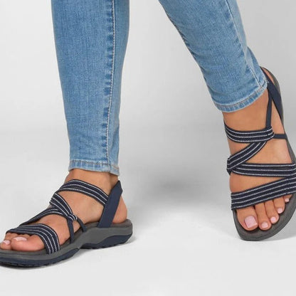 Damen Komfort Sandalen Riemchen Outdoor Leder