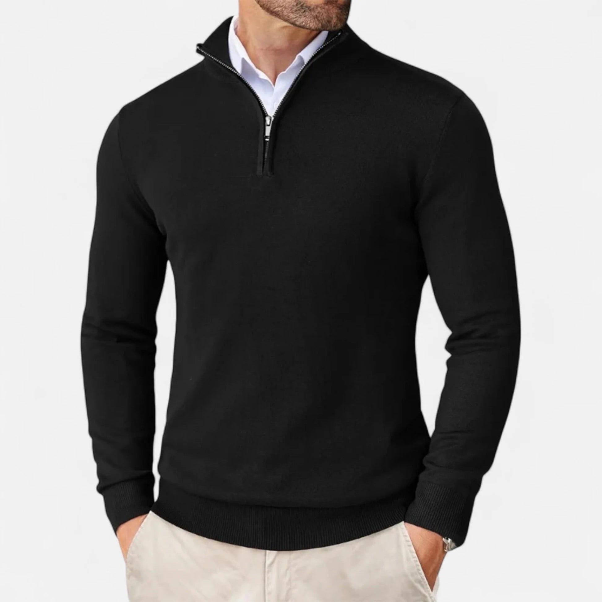 Polo Jumper – Strickpullover mit Viertelreißverschluss für Herren-Chaps Herrenmode