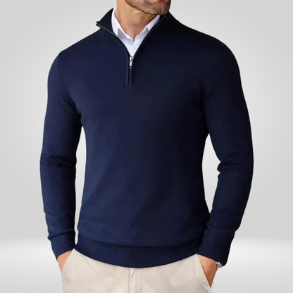 Polo-Pullover | Halb-Reißverschluss | Gestrickt | Viertel-Reißverschluss-Pullover | Herrenpullover-Chaps Herrenmode