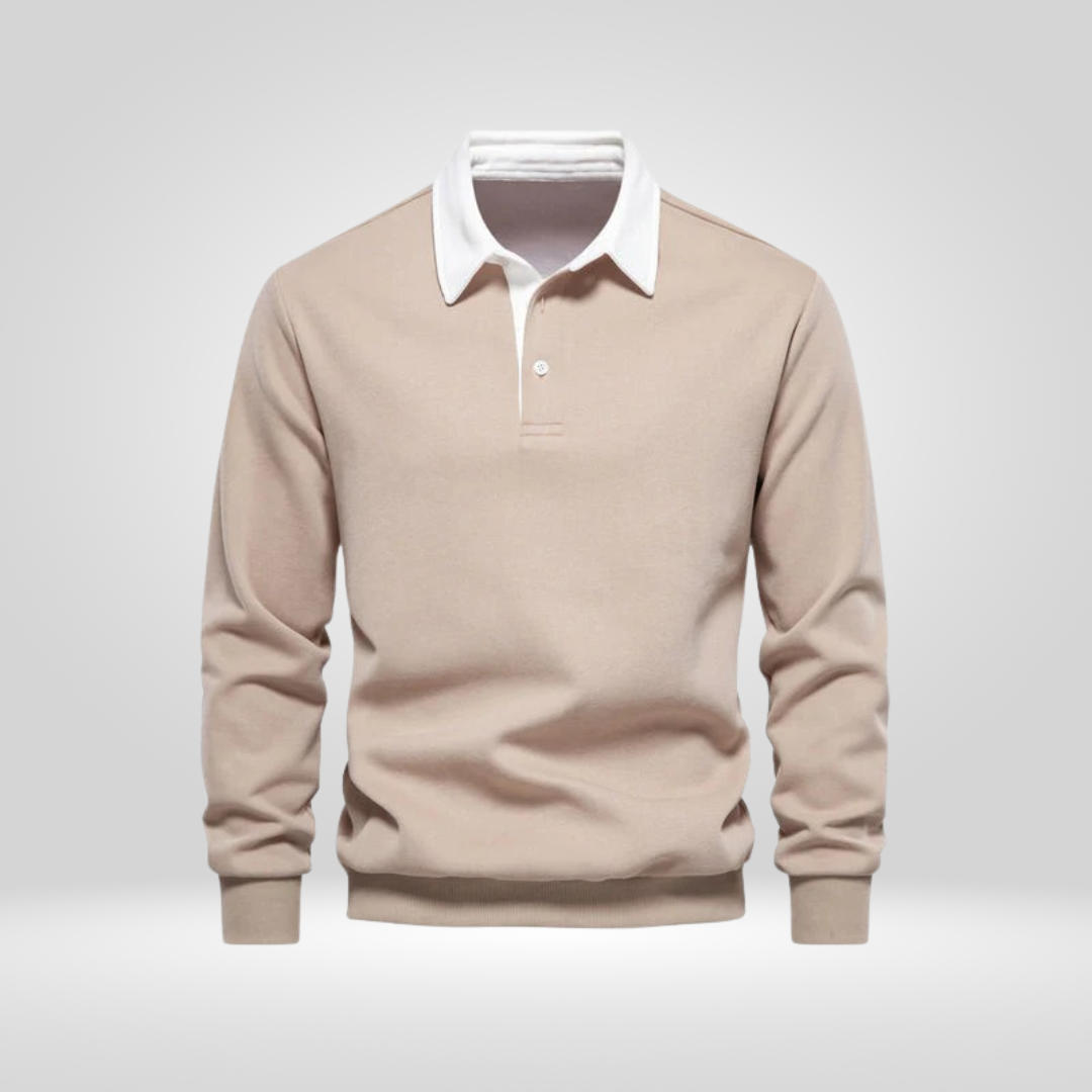 Polo-Pullover | Lässig | Mit Kragen | Pullover | Herren-Pullover-Beige-S-Chaps Herrenmode