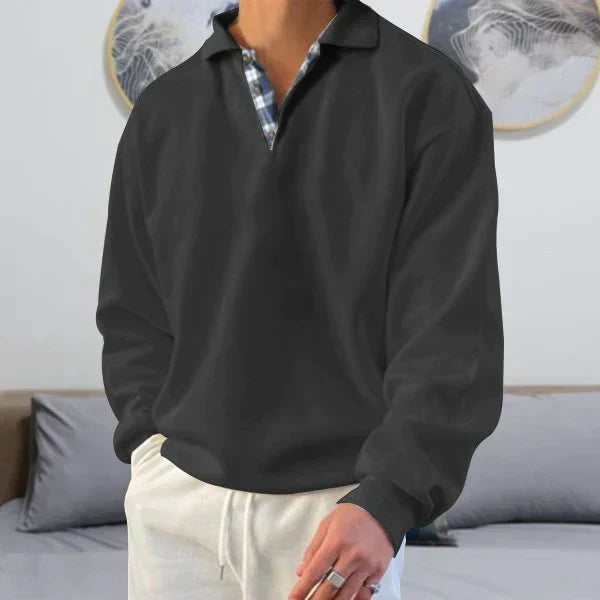 Herren Polo-Pullover Lockere Passform Mit Kragen Beige - Norvielle