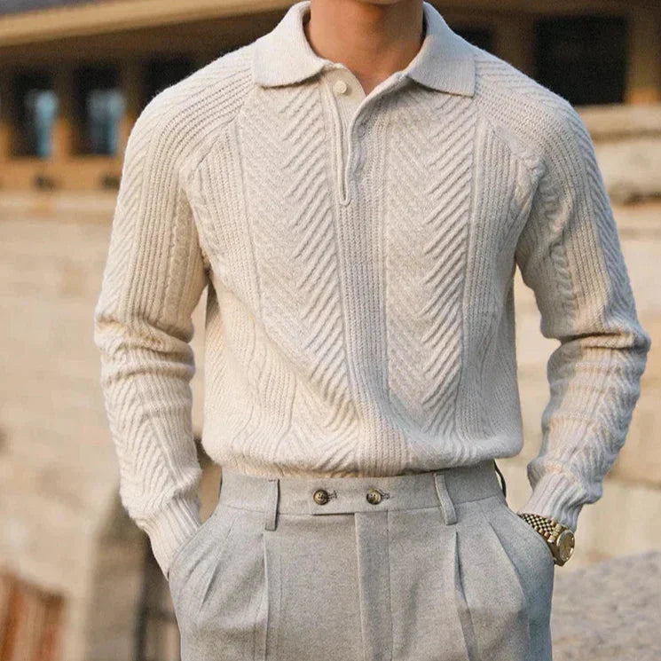 Herren Polo Pullover mit Kragen Baumwolle Blau - Norvielle