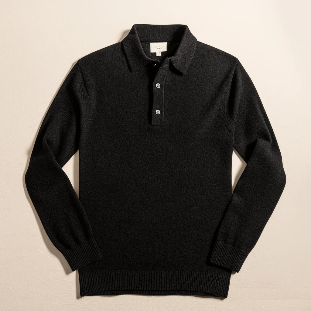 Polo-Pullover – mit Kragen – Pullover – Strickpullover – Herrenpullover-Schwarz-XS-Chaps Herrenmode