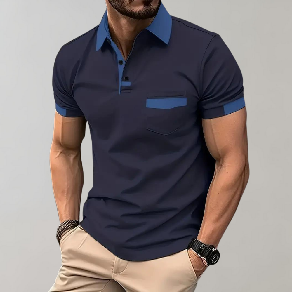 Herren Polo-Shirt Kurzarm Knopfleiste Weiß - Norvielle