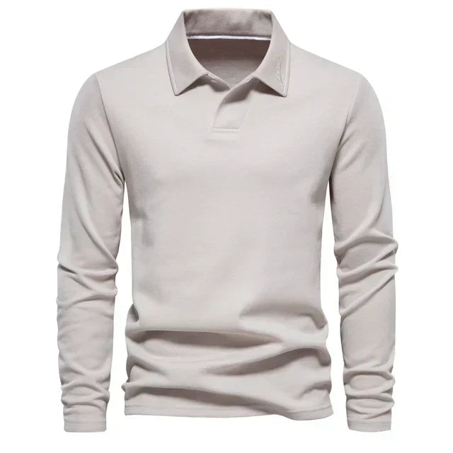 Herren Polo-Sweatshirt Langarm Normale Passform Umlegekragen - Norvielle