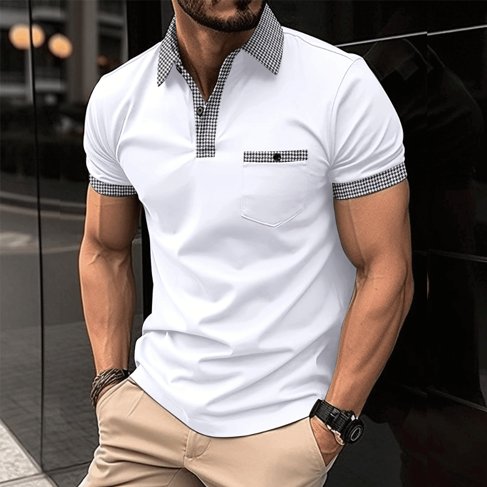 Herren Polo Kurzarm Hemd mit Kragen und Brusttasche - Norvielle