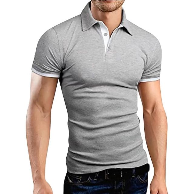 Herren Polohemd Kurzarm Halsband Weiß - Norvielle