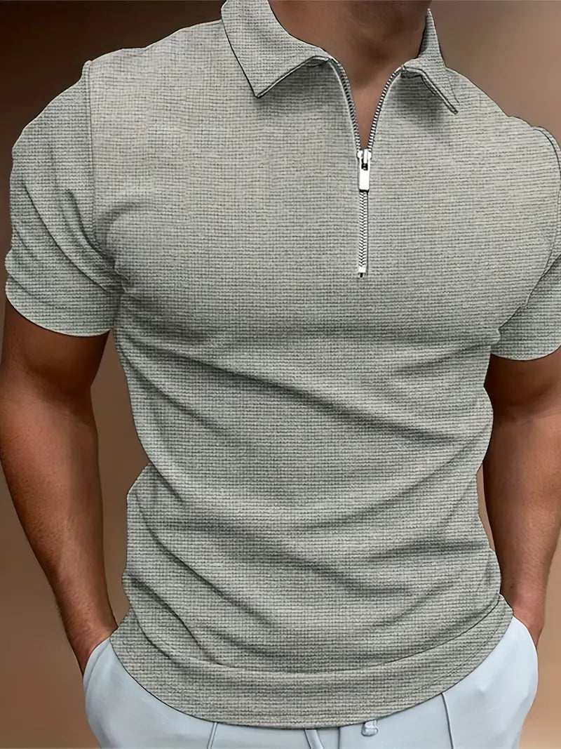 Herren Polo T-Shirt Halsband Klassisch Weiß - Norvielle